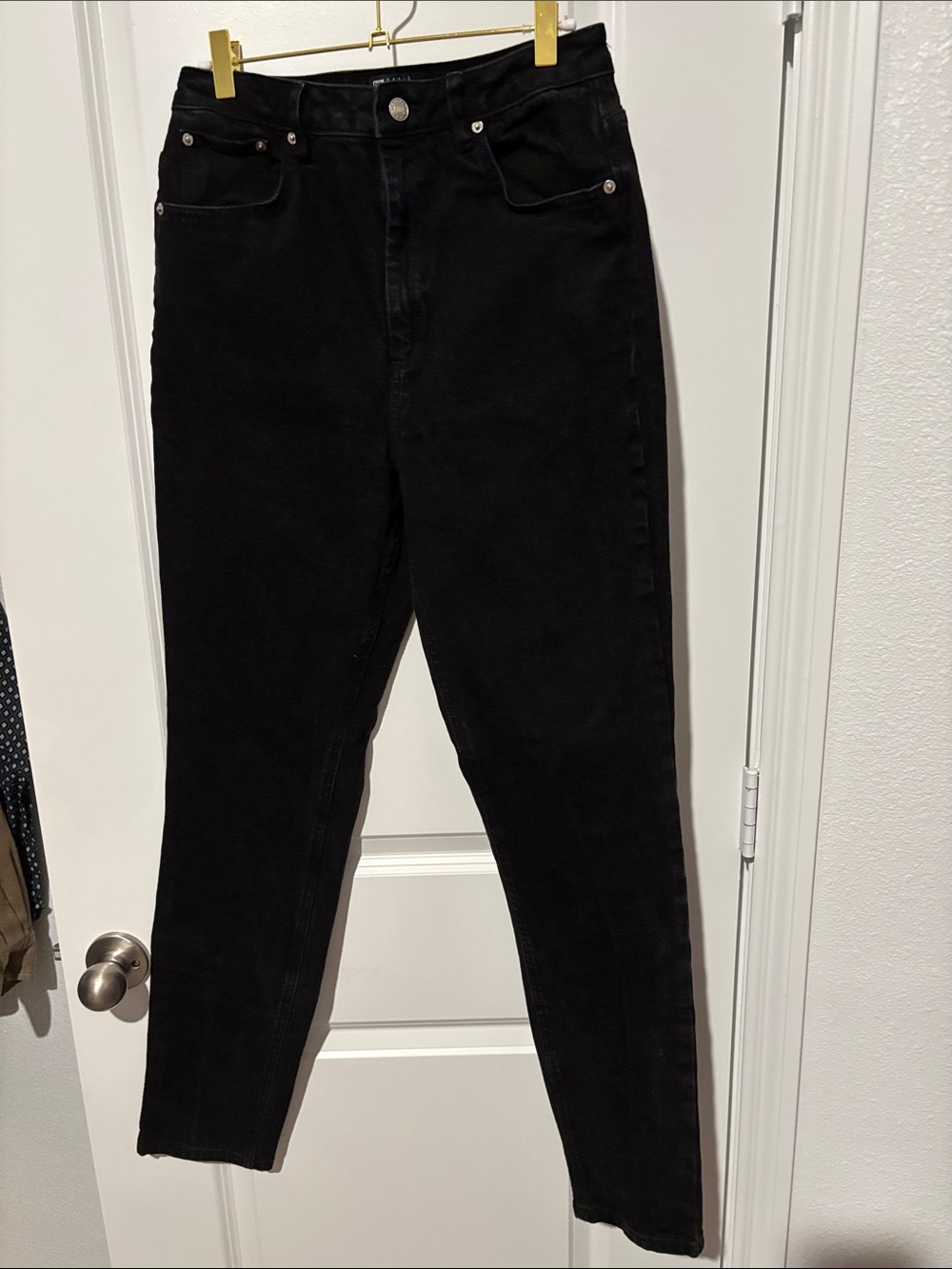 ASOS Black High-Rise Slim Taper Jeans